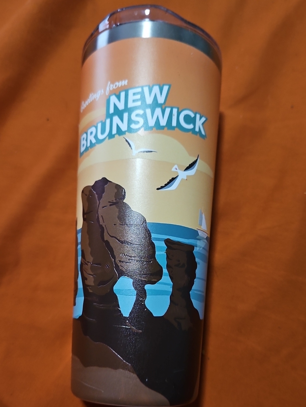 Tim Hortons New Brunswick Orange Travel Tumbler